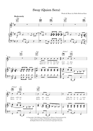 Sway – Michael Bublé Sway Sheet Music and Tab with Chords for Piano ...