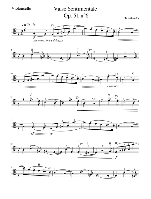 Valse Sentimentale Tchaikovsky Op.51 n°6