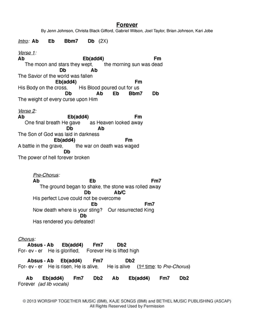 Forever (We Sing Hallelujah) (Arr. Pamela Tucker) - Joellen (Guitar Chords-Lyrics)
