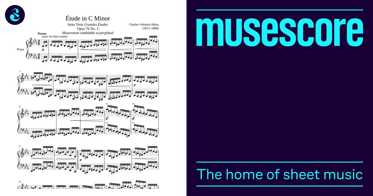 Étude Opus 76 No. 3 in C Minor Sheet Music for Piano (Solo