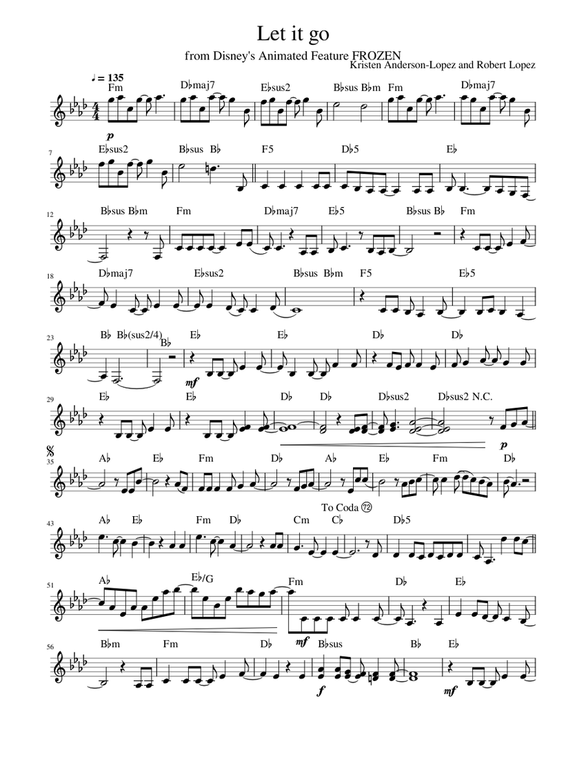 Let it go piano musescore cheap