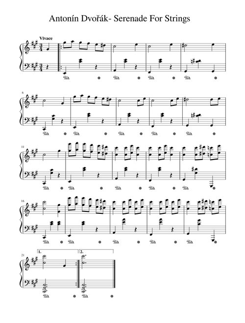 Antonín Dvořák-Serenade For Strings Piano