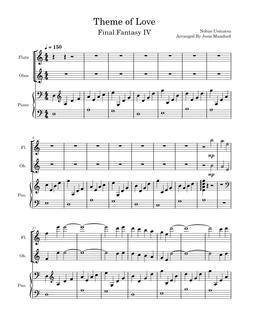 Theme of Love - Final Fantasy IV – Nobuo Uematsu Sheet Music for