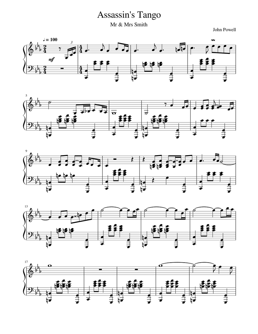 Assassin's_Tango Sheet Music for Piano (Solo) | MuseScore.com