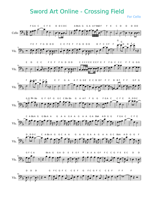 Crossing Field/ SAO for Cello