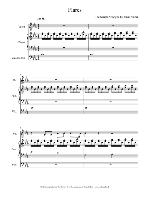 Flares The Script Sheet Music For Piano Voice Other Piano Voice Musescore Com