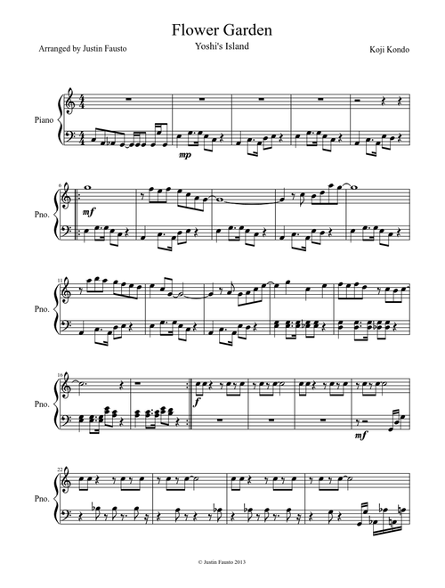 Flower Garden Sheet Music For Piano Solo Musescore Com