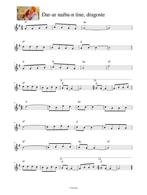 Dar Ar Naiba N Tine Dragoste Sheet Music For Piano Harmonica Solo Musescore Com