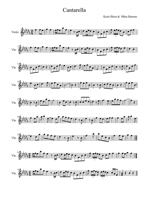 Cantarella Sheet Music For Violin Solo Musescore Com