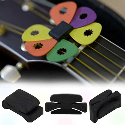 Timiy Rubber Guitar Picks Holder Clamp Clip Microphone Stand Pickholder Contains 5 Guitar Picks 
